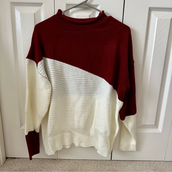 Colorblock Pattern Drop Shoulder Sweater - Picture 8 of 10